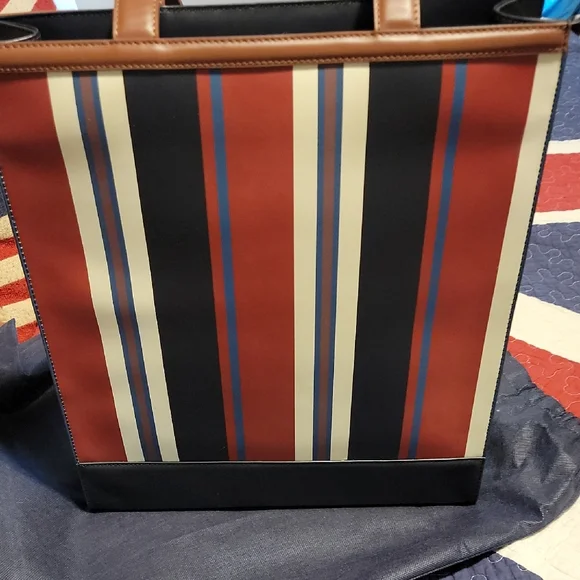 Tommy Hilfiger Men's Multicolor Striped Briefcase